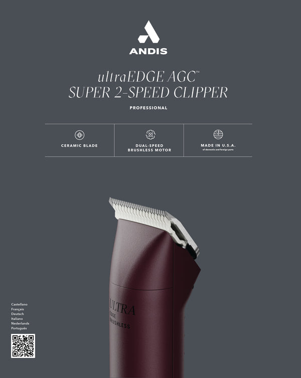 Andis Clipper AGCB Super 2-Speed Burgundy. - Artemis Grooming Supplies