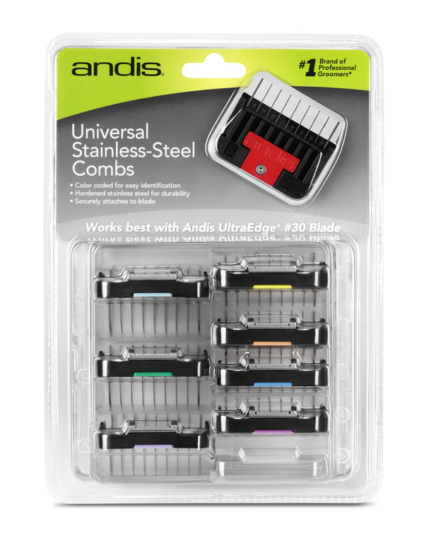 Andis Comb Universal Stainless Steel - 8 Piece Set