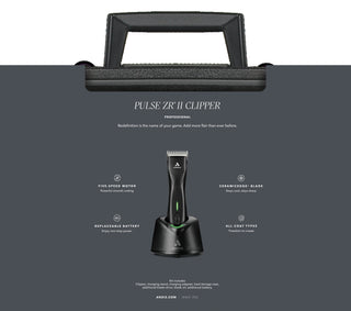 Andis Clipper Pulse ZR II - Black. - Artemis Grooming Supplies