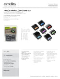 Andis Comb Premium - 7 Piece Set - Artemis Grooming Supplies