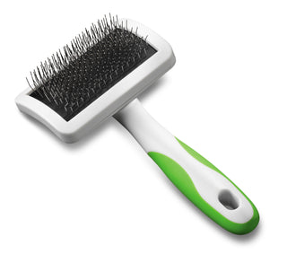 Andis Firm Slicker Brush Medium - White/Lime Green - Artemis Grooming Supplies