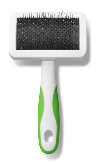 Andis Firm Slicker Brush Medium - White/Lime Green - Artemis Grooming Supplies