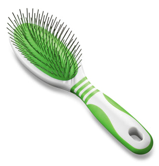 Andis Pin Brush Medium - White/Lime Green - Artemis Grooming Supplies