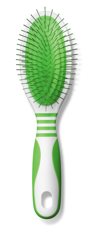 Andis Pin Brush Medium - White/Lime Green - Artemis Grooming Supplies